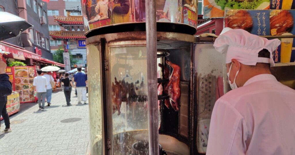 北京ダックが焼かれている窯