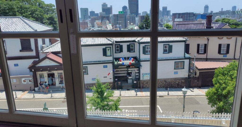 ラインの館2階の窓からの眺め