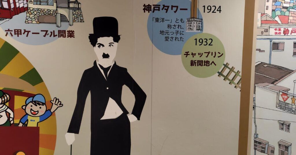 メトロ神戸の新開地の歴史を描いたイラスト