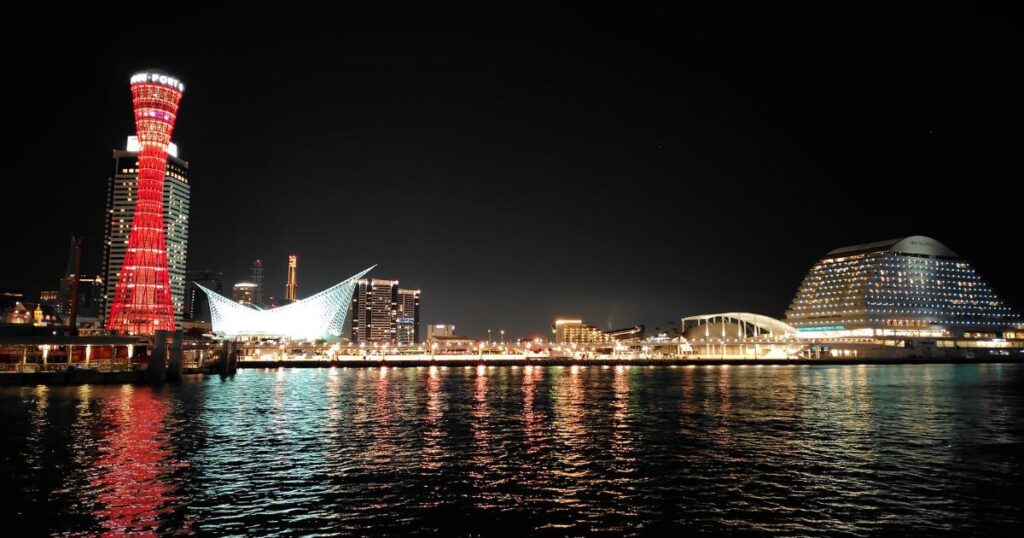 メリケンパークのライトアップ