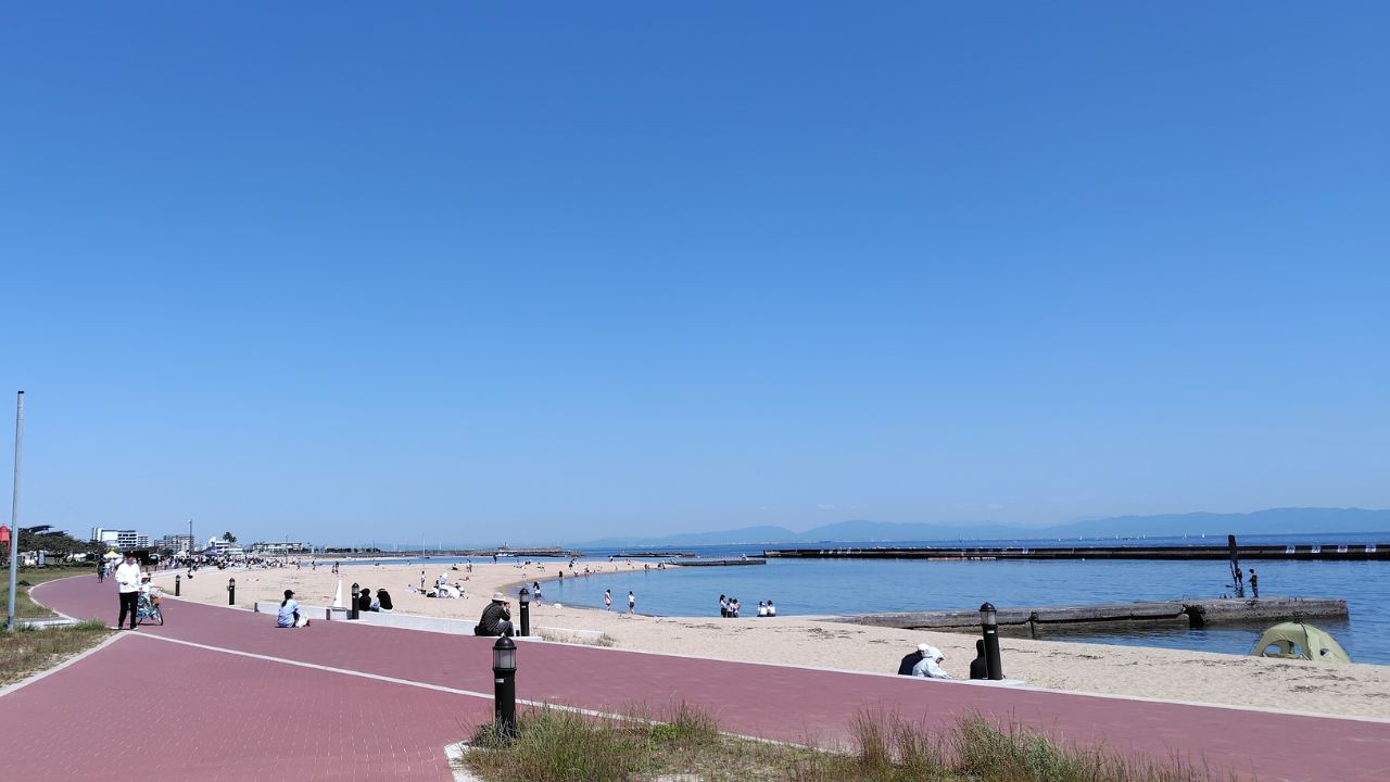 須磨海岸の遊歩道