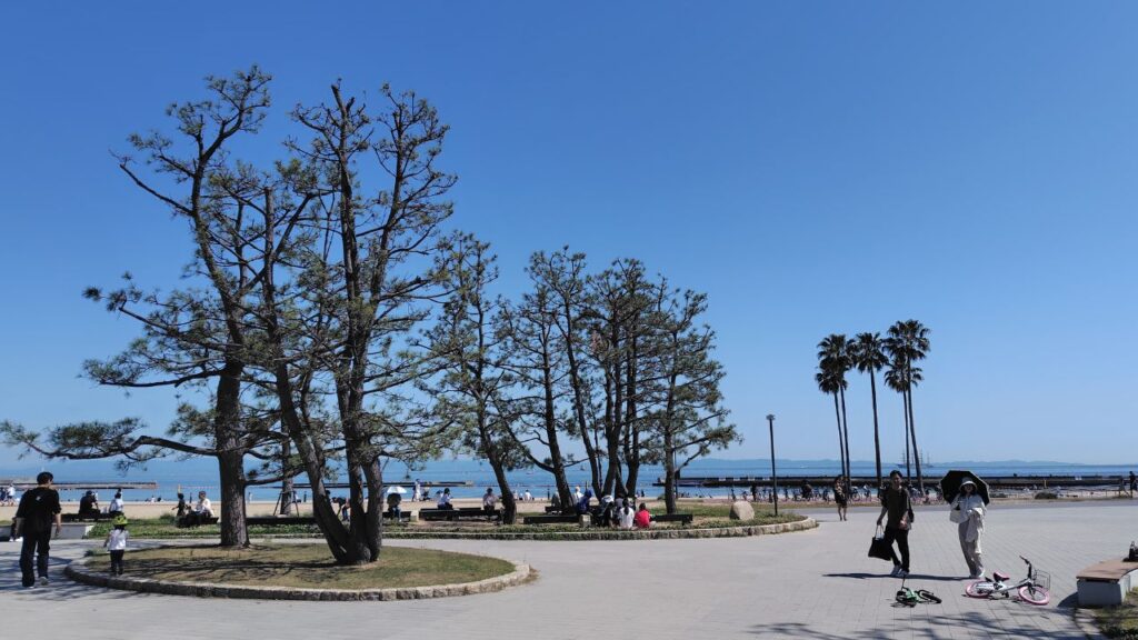 整備された須磨海浜公園エリア
