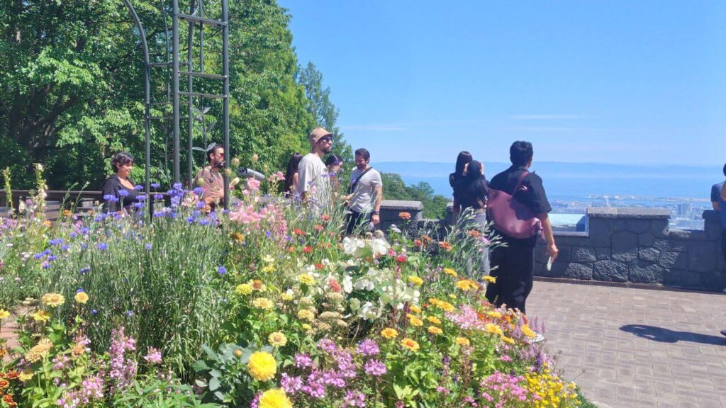 ハーブ園山麓駅の展望プラザ